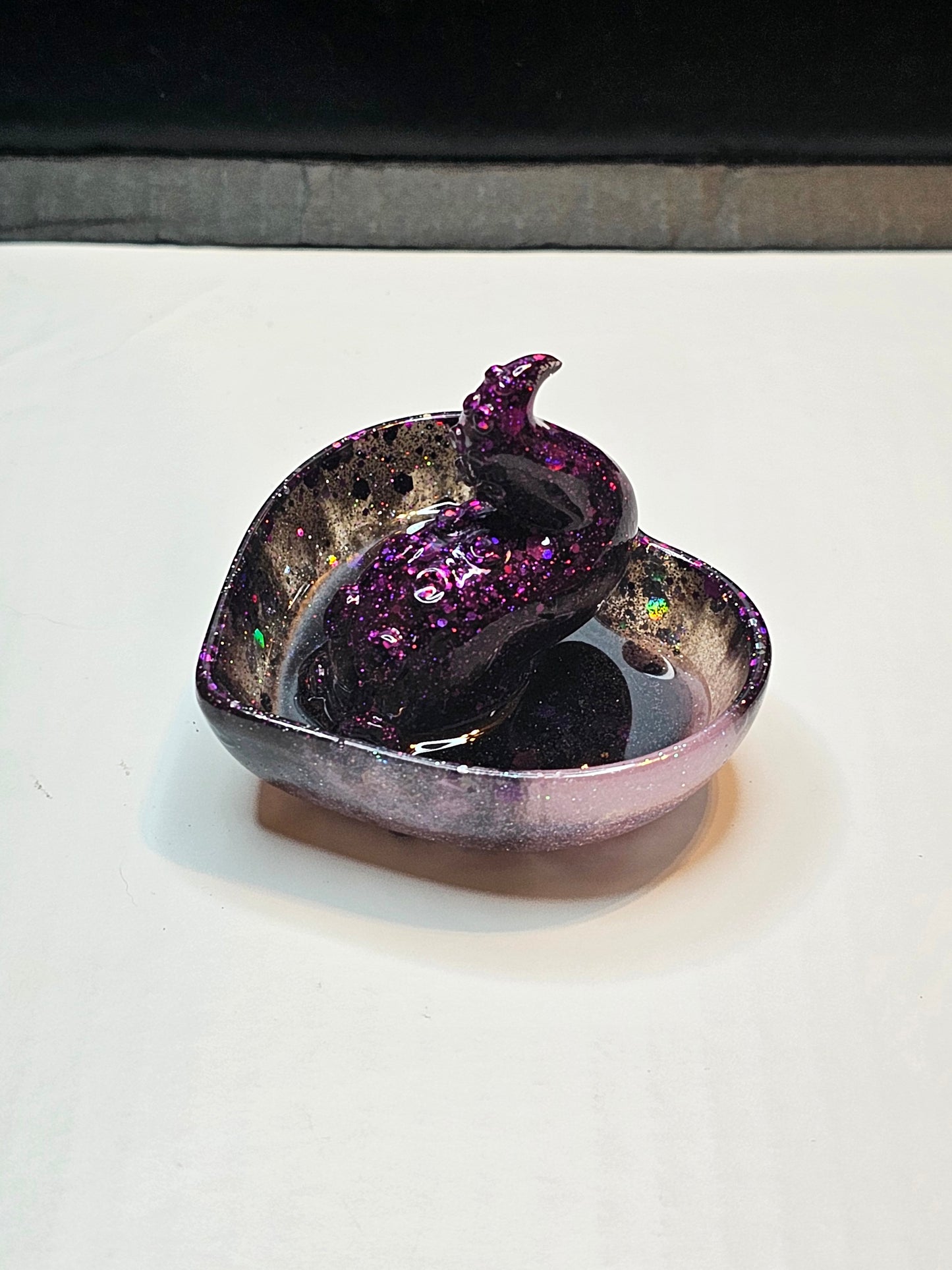 Purple, pink, and black tentacle ring dish