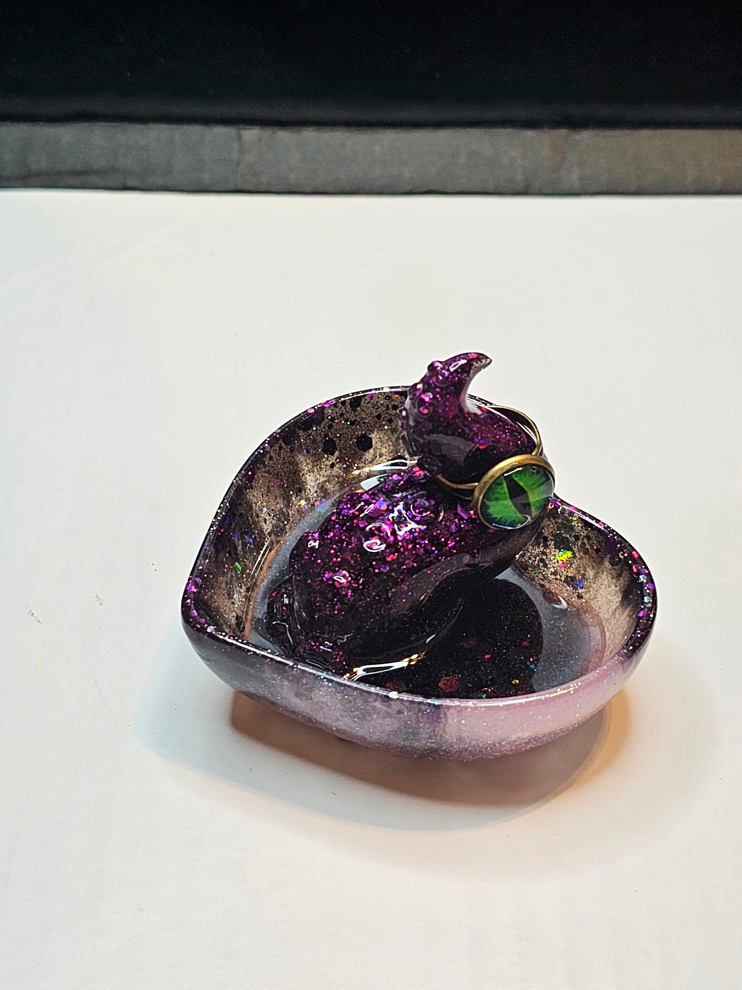 Purple, pink, and black tentacle ring dish
