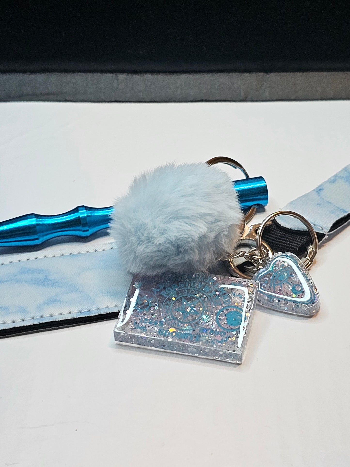 Baby Blue Oujia Keychain Set