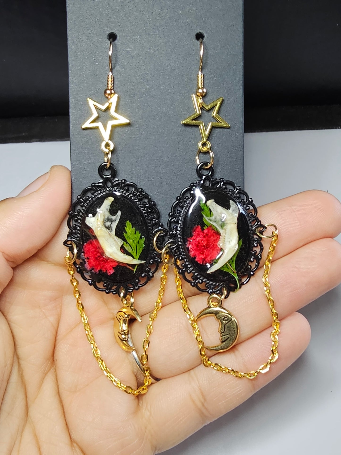 Mouse Jaw Cameo Earrings