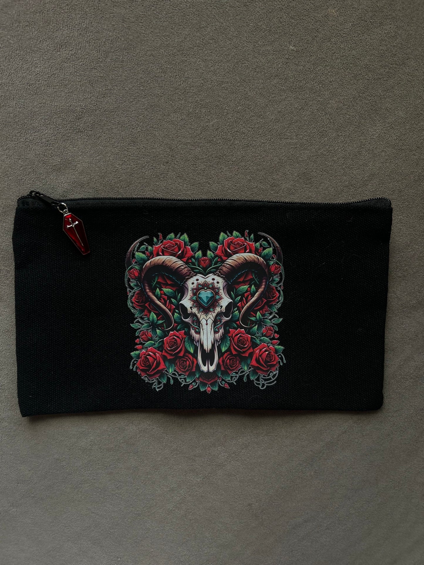 Animal skull makeup bag