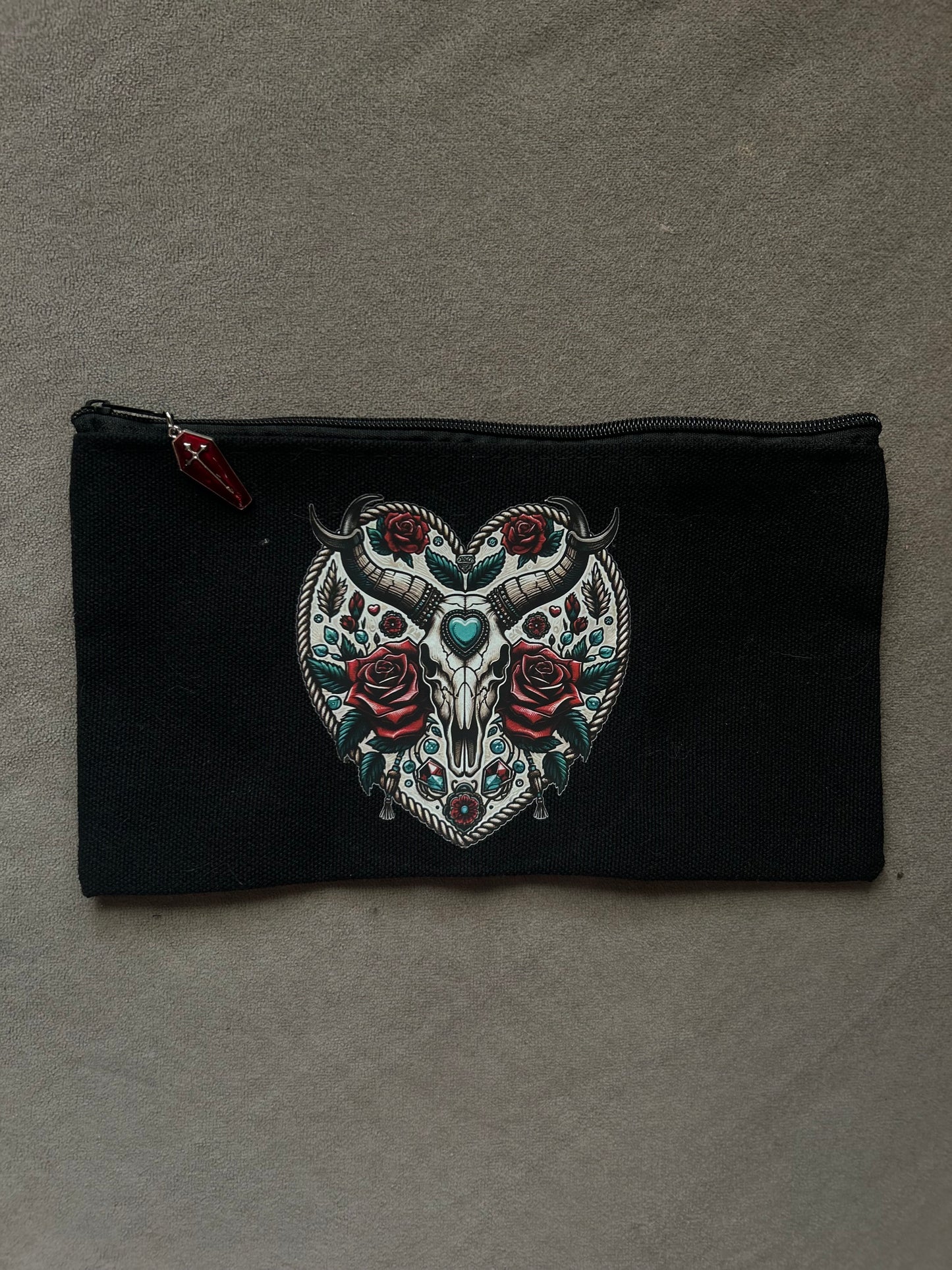 Animal skull makeup bag