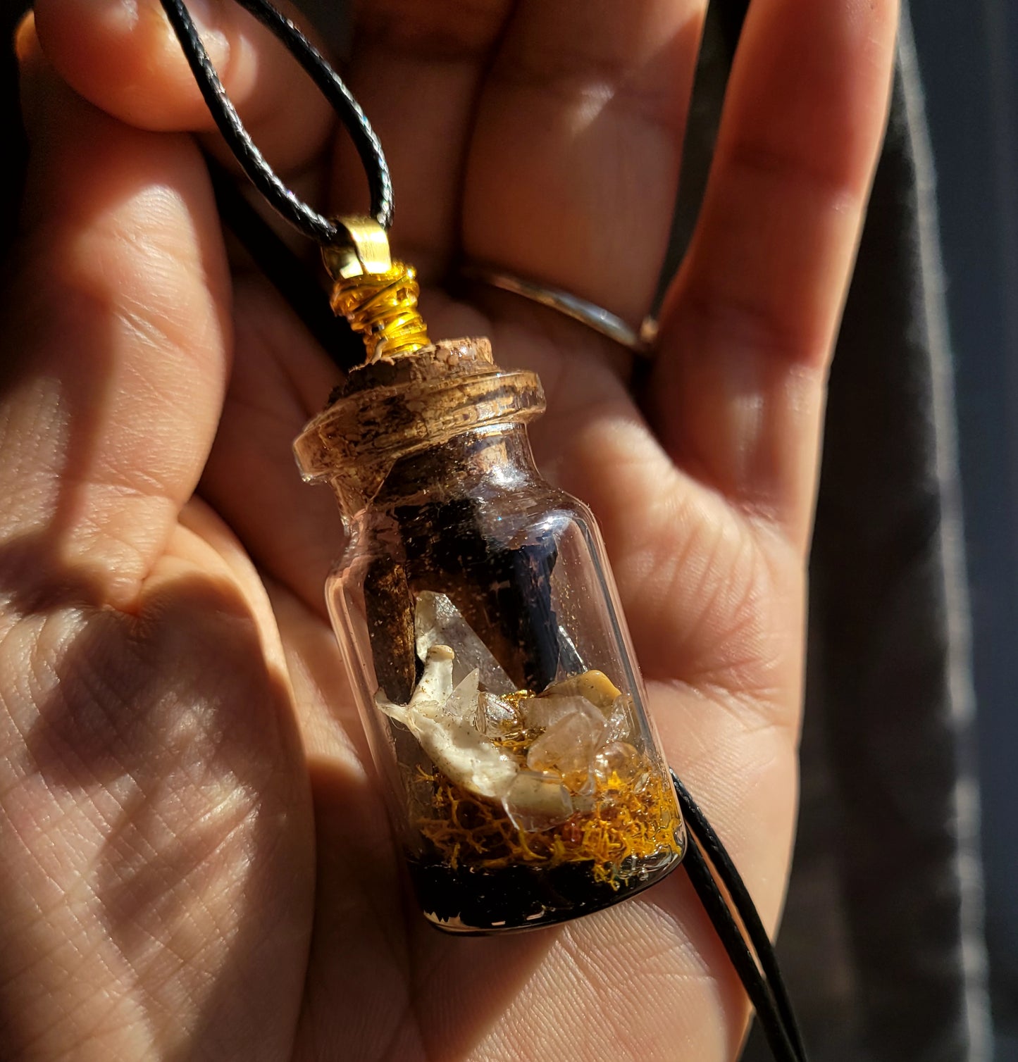 Real Butterflt Wing Glass Vial Pendant