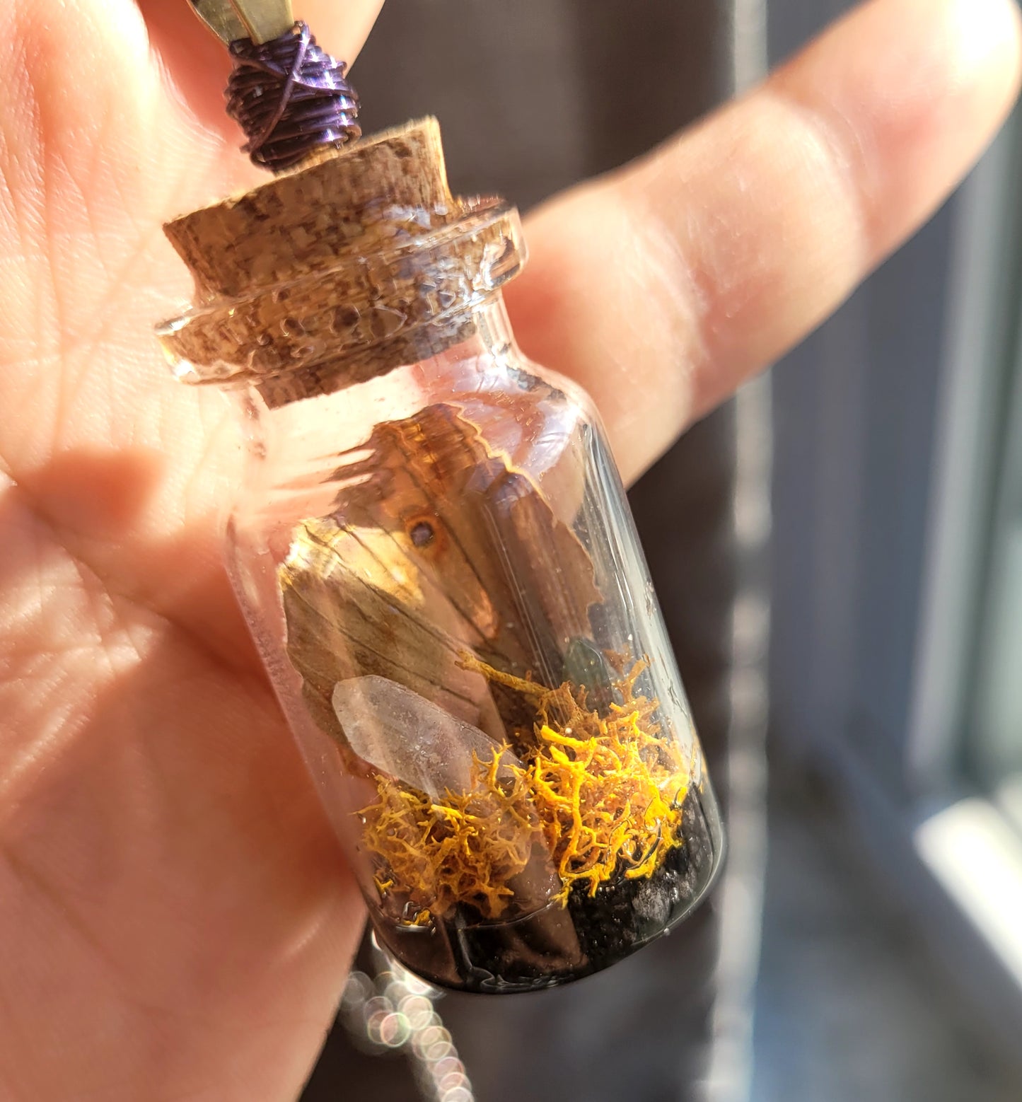 Real Butterfly Wing Glass Vial Pendant