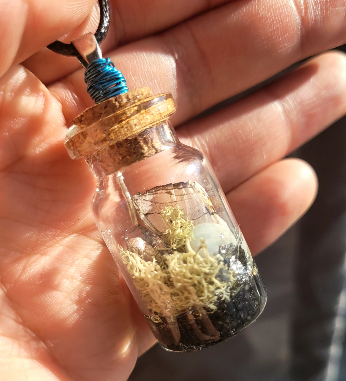 Real Butterfly Wing Glass Vial Pendant