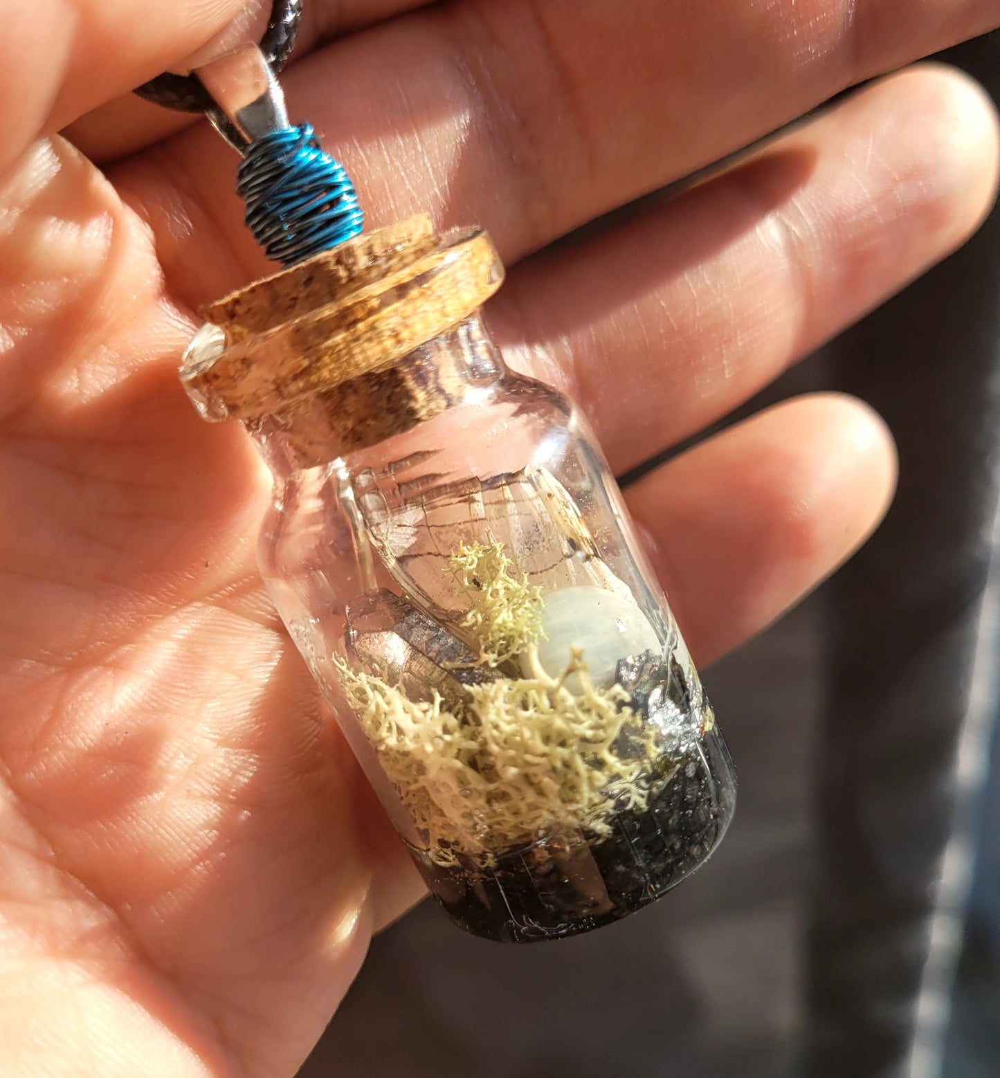 Real Butterfly Wing Glass Vial Pendant