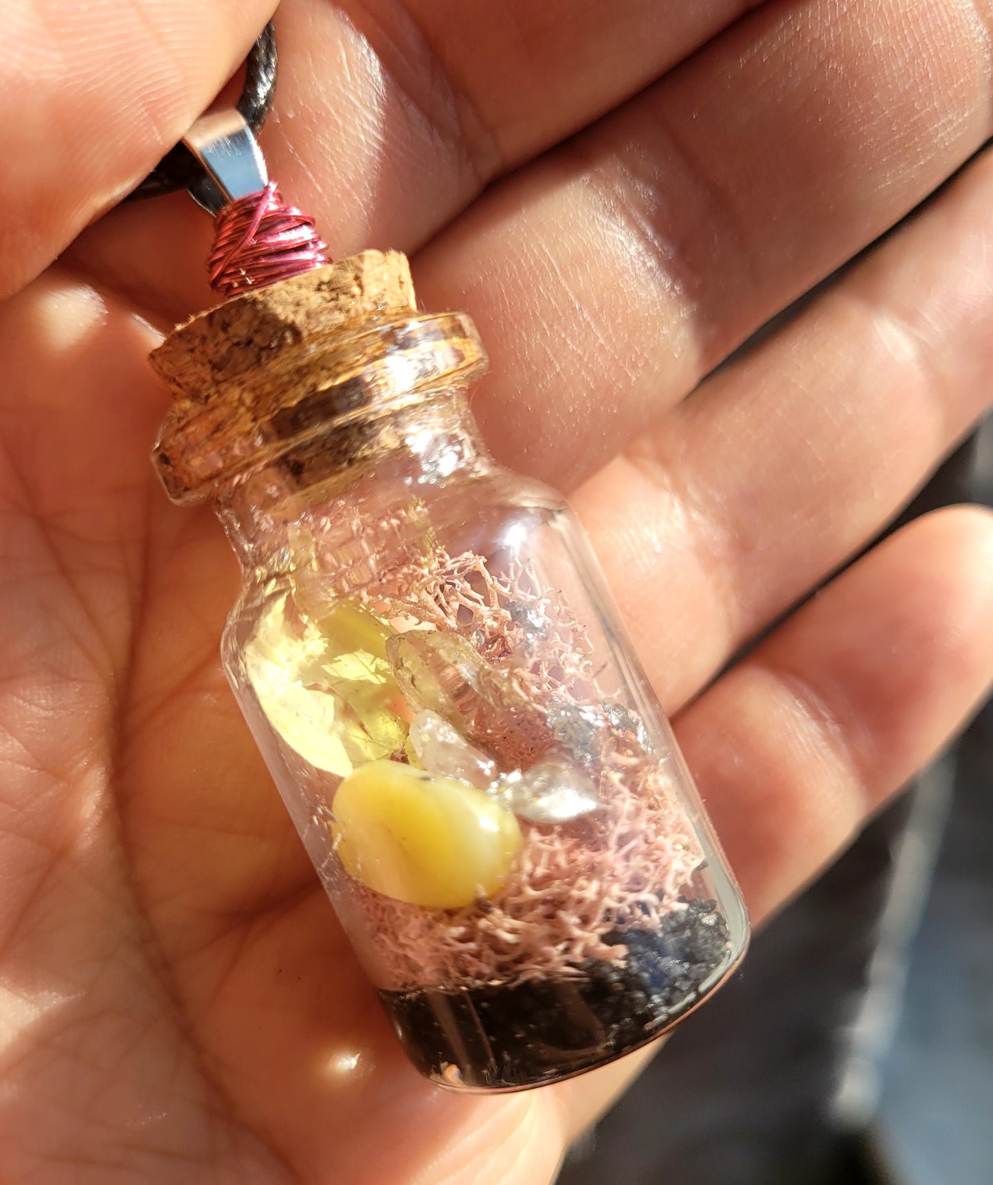 Real Butterfly Wing Glass Vial Pendant