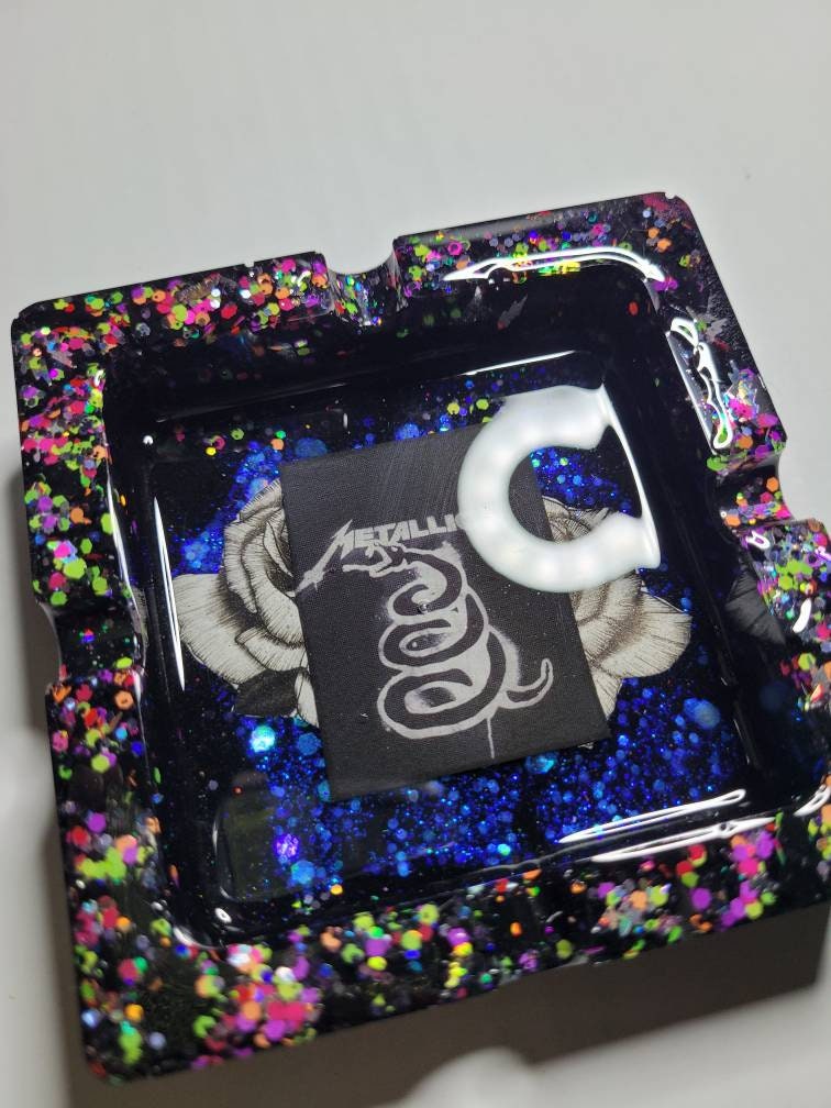 Rock on Neon Glitter Ashtray