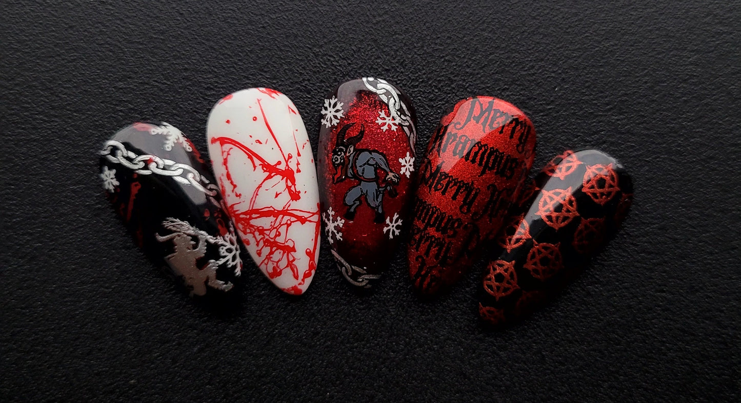 Christmas Demon: Press on Nails