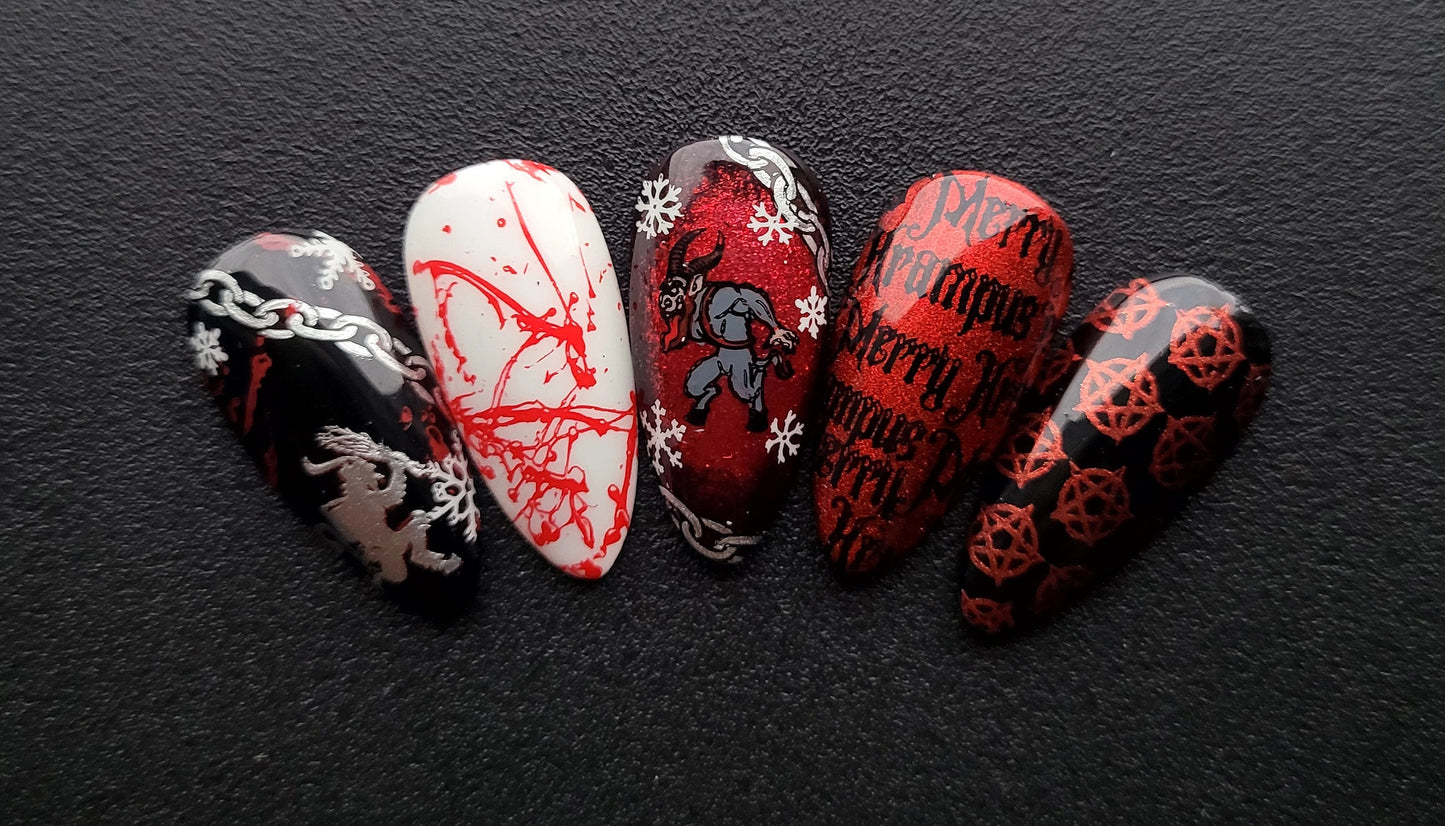 Christmas Demon: Press on Nails