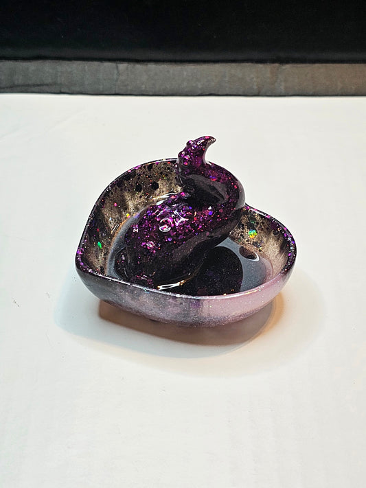 Purple, pink, and black tentacle ring dish