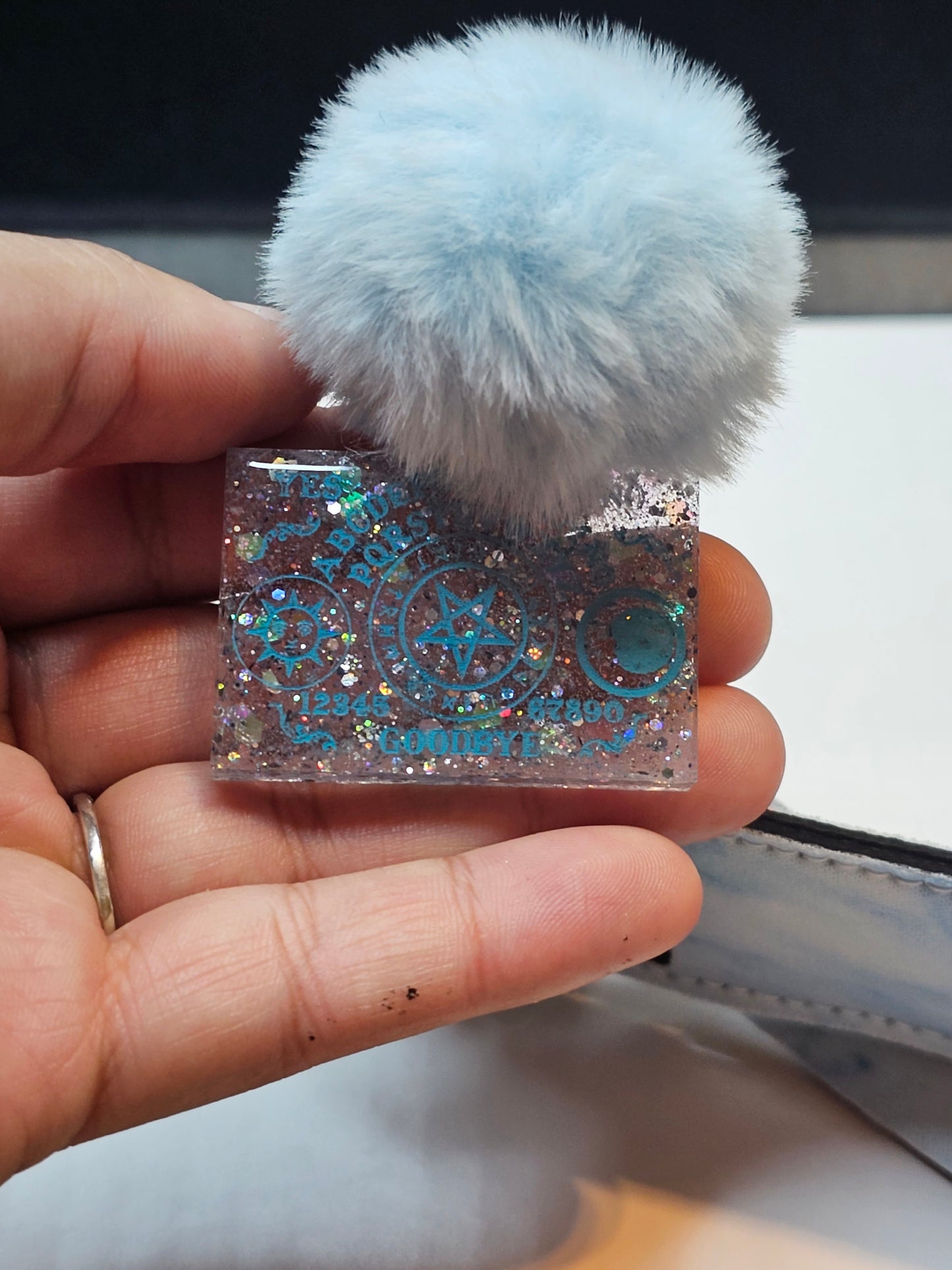 Baby Blue Oujia Keychain Set