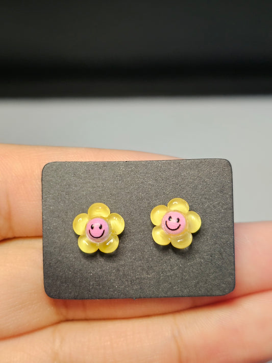 Mini Smiley Flower Stud Earrings