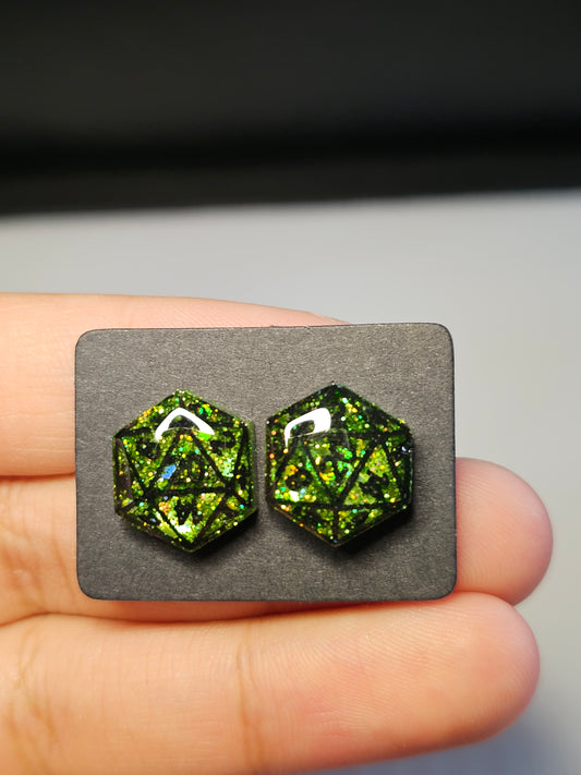 D20 Dice Stud Earrings