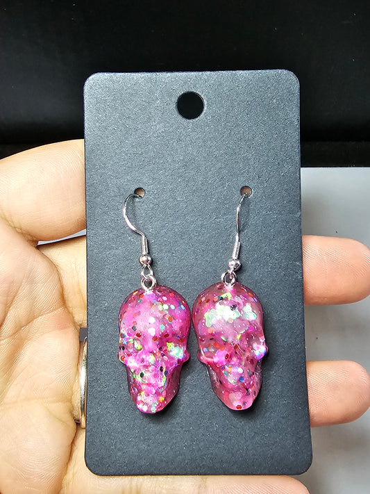 Pink Skull Earrings