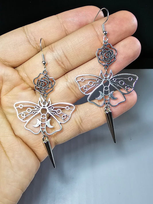 Rose Moth Earrings