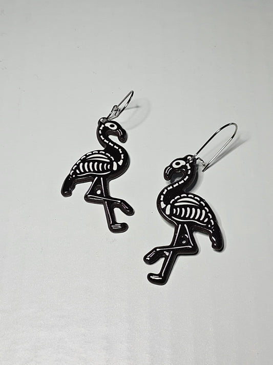 Skeleton Flamingo Earrings