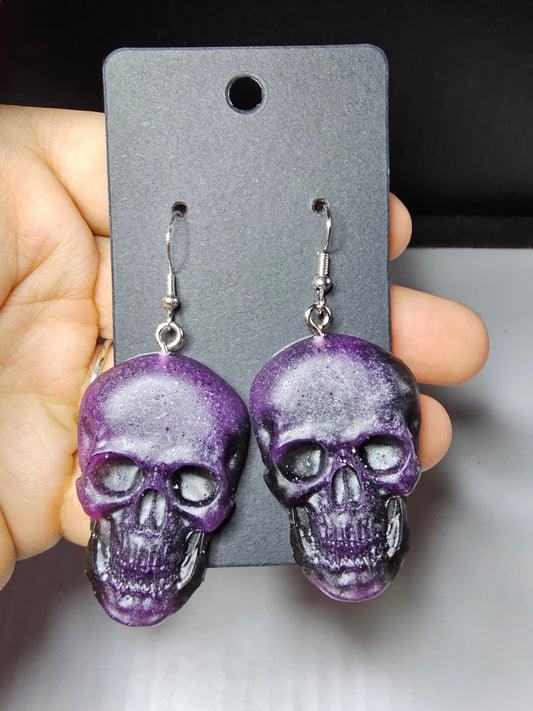 Purple Skull Earrings