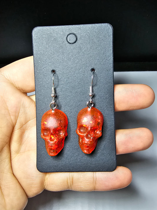 Red Skull Earrings