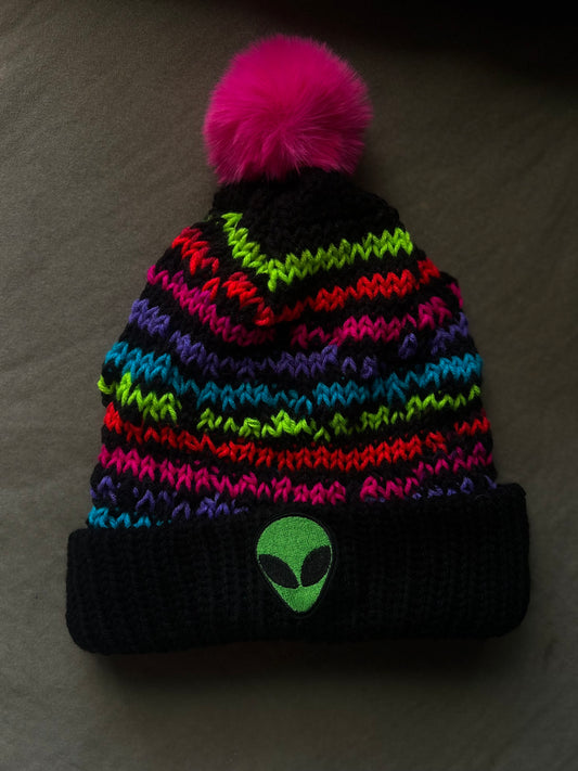 Neon Alien beanie hat
