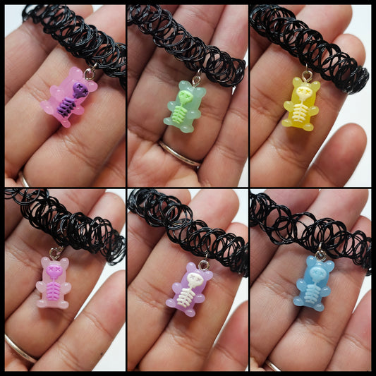 Skeleton Gumny Bear Choker