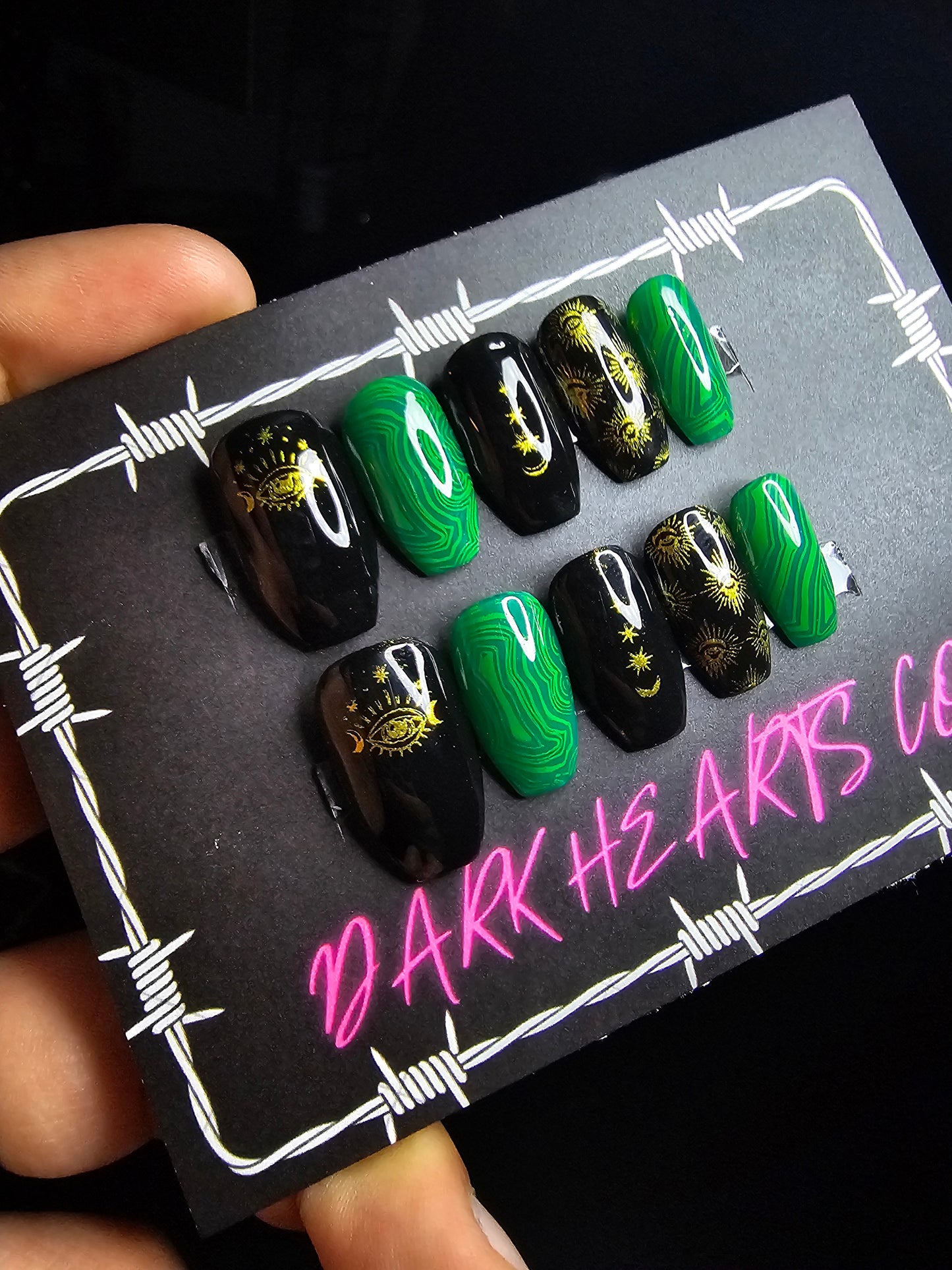 Malachite: Press on Nails