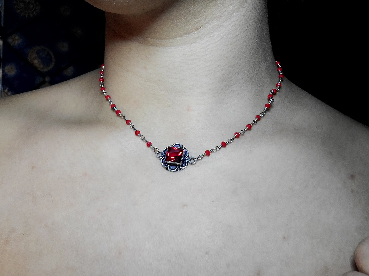 Gothic Vampire inspired Rosary Bead Necklace