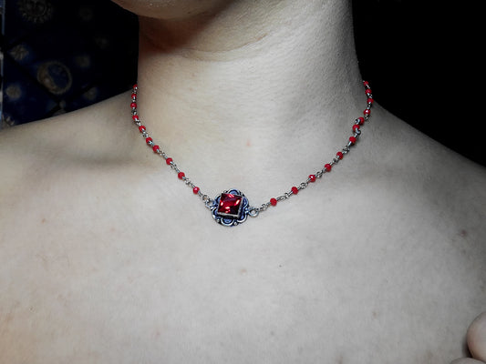 Gothic Vampire inspired Rosary Bead Necklace