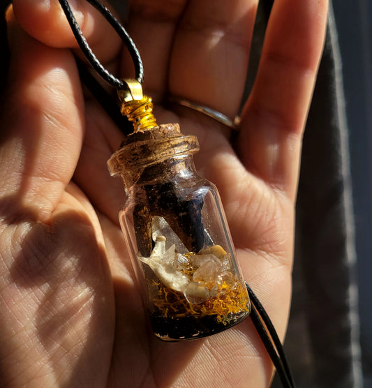 Real Butterflt Wing Glass Vial Pendant