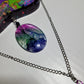 Trippy Mushroom Planchette Wall Hanger w/ Dragon Vein Agate Stone