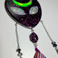 Alien wall hanger w/ striped agate stone