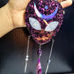 Alien wall hanger w/ striped agate stone