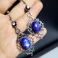 Blue labradorite Evil Eye Earrings