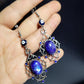 Blue labradorite Evil Eye Earrings