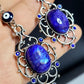 Blue labradorite Evil Eye Earrings