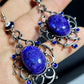 Blue labradorite Evil Eye Earrings