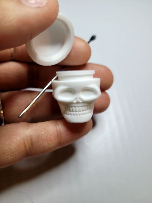 Silicone Skull Mini Jar w/ Metal Scoop
