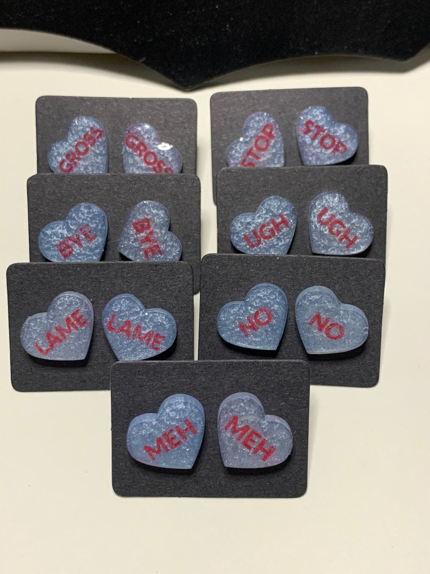 Anti Conversational Heart Stud Earrings