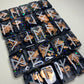 24 Piece Black Holo Glitter and Copper Flakes Runes Set